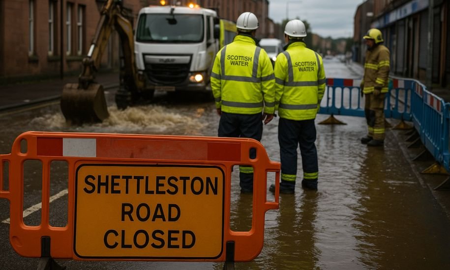 glasgow water main break shettleston road